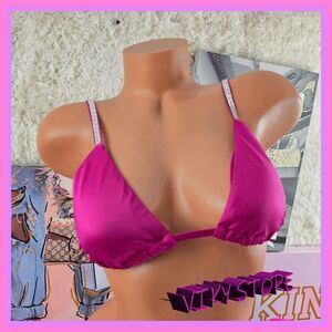 ❤️ NWT Victoria’s Secret Fuchsia Triangle Rhinestone Swim Top Medium ❤️